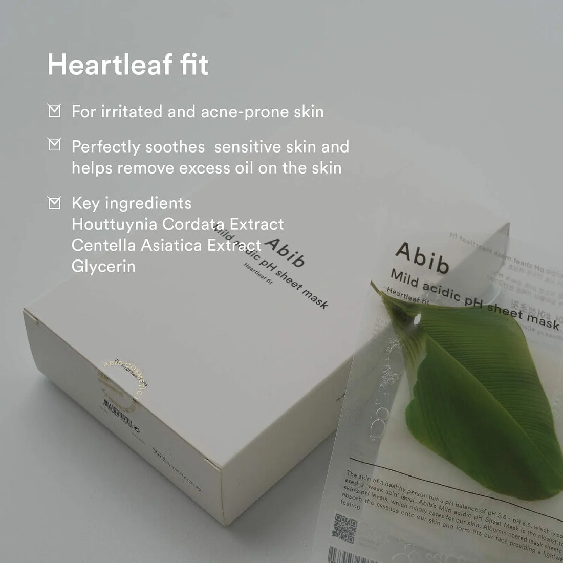 Abib Mild Acidic PH Sheet Mask Heartleaf Fit