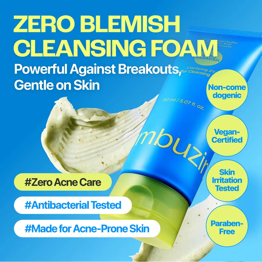 numbuzin Zero Blemish Clarifying 2% Sulfur Cleansing Foam