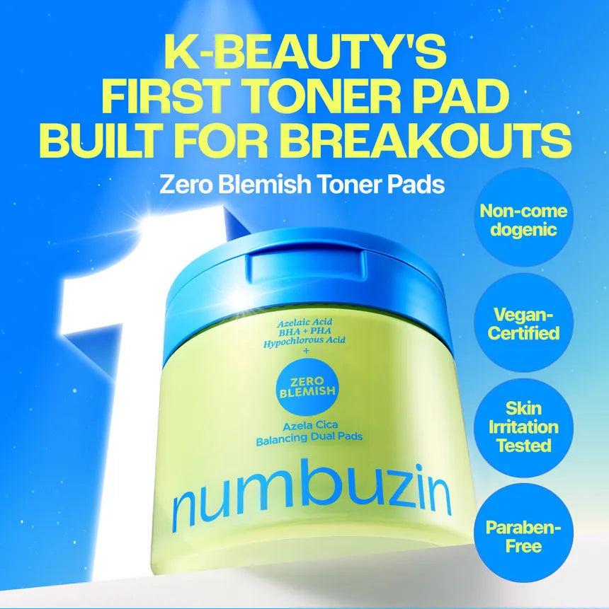 numbuzin Zero Blemish Azela Cica Balancing Dual Pads