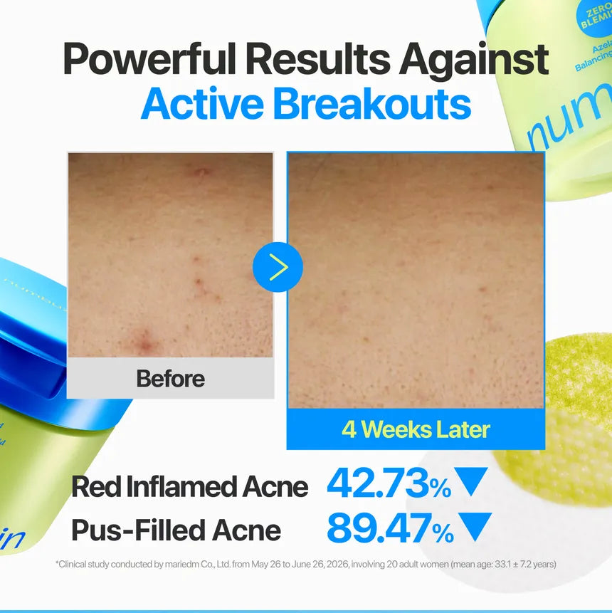 numbuzin Zero Blemish Azela Cica Balancing Dual Pads