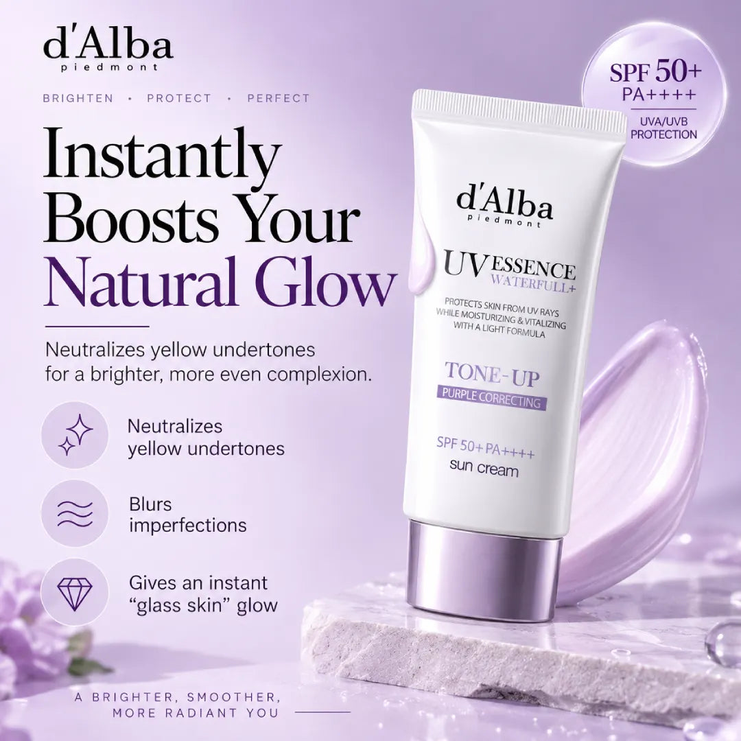 d'Alba UV Essence Waterfull+ Tone-Up Purple Correcting Sun Cream