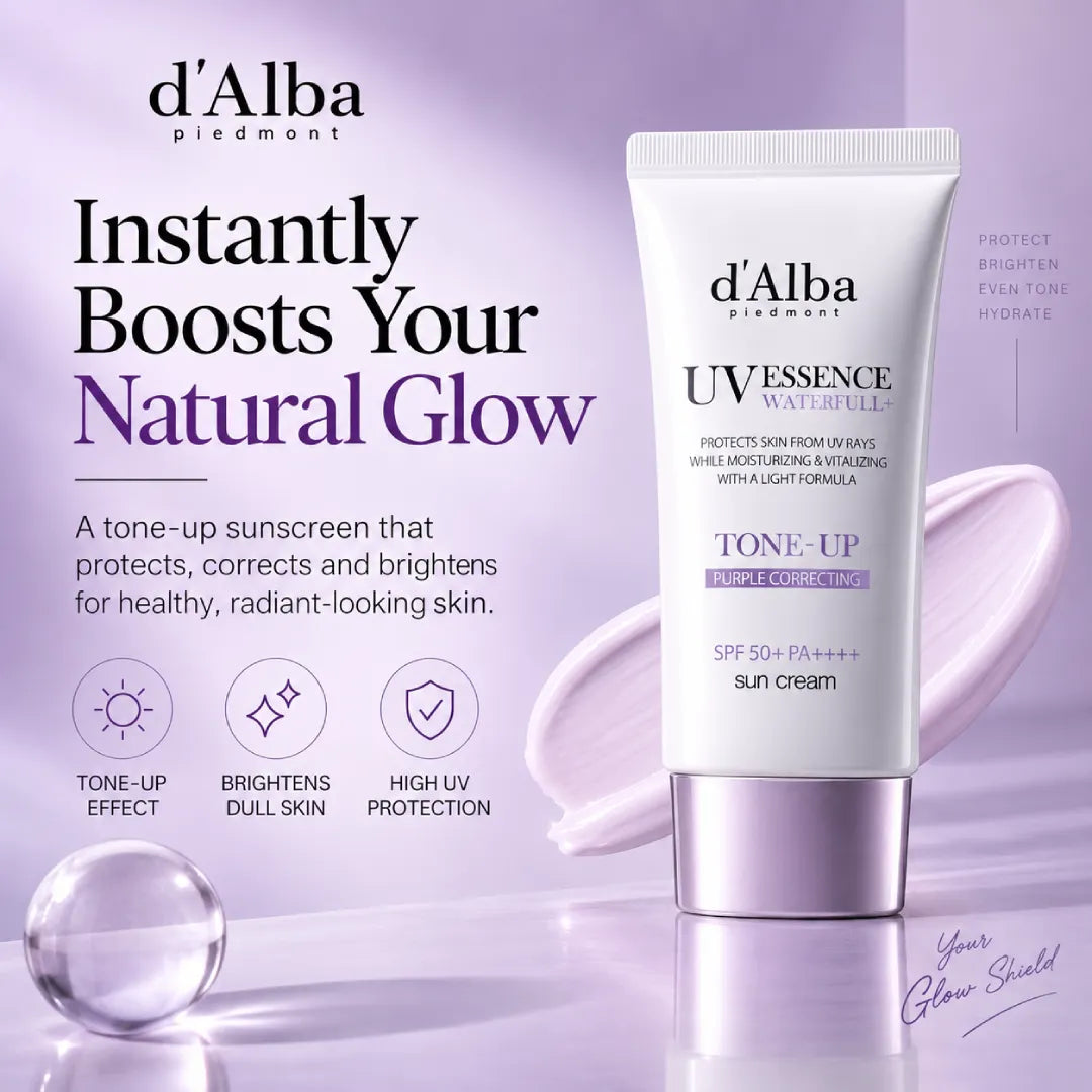 d'Alba UV Essence Waterfull+ Tone-Up Purple Correcting Sun Cream
