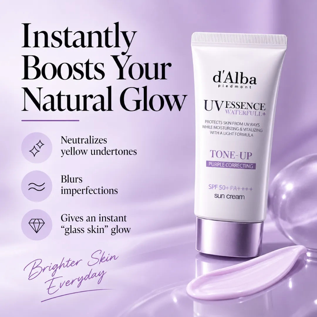 d'Alba UV Essence Waterfull+ Tone-Up Purple Correcting Sun Cream