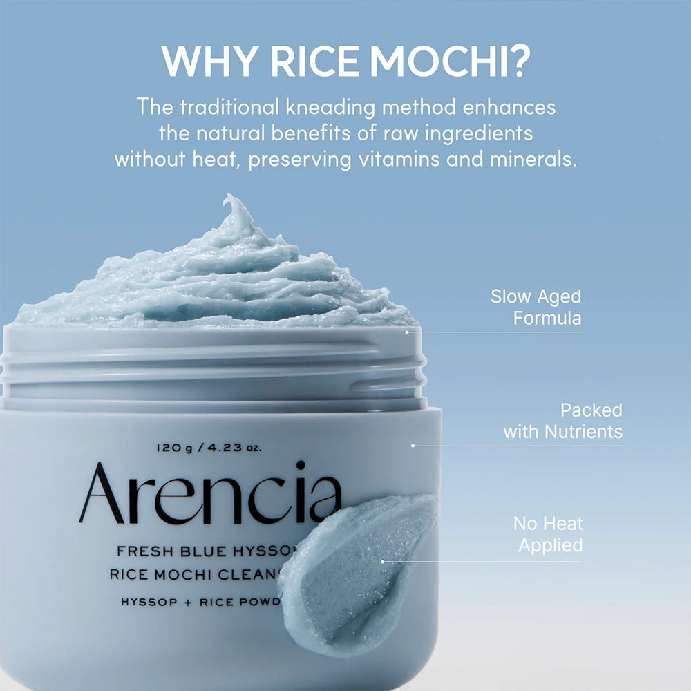 Arencia Fresh Blue Hyssop Rice Mochi Cleanser
