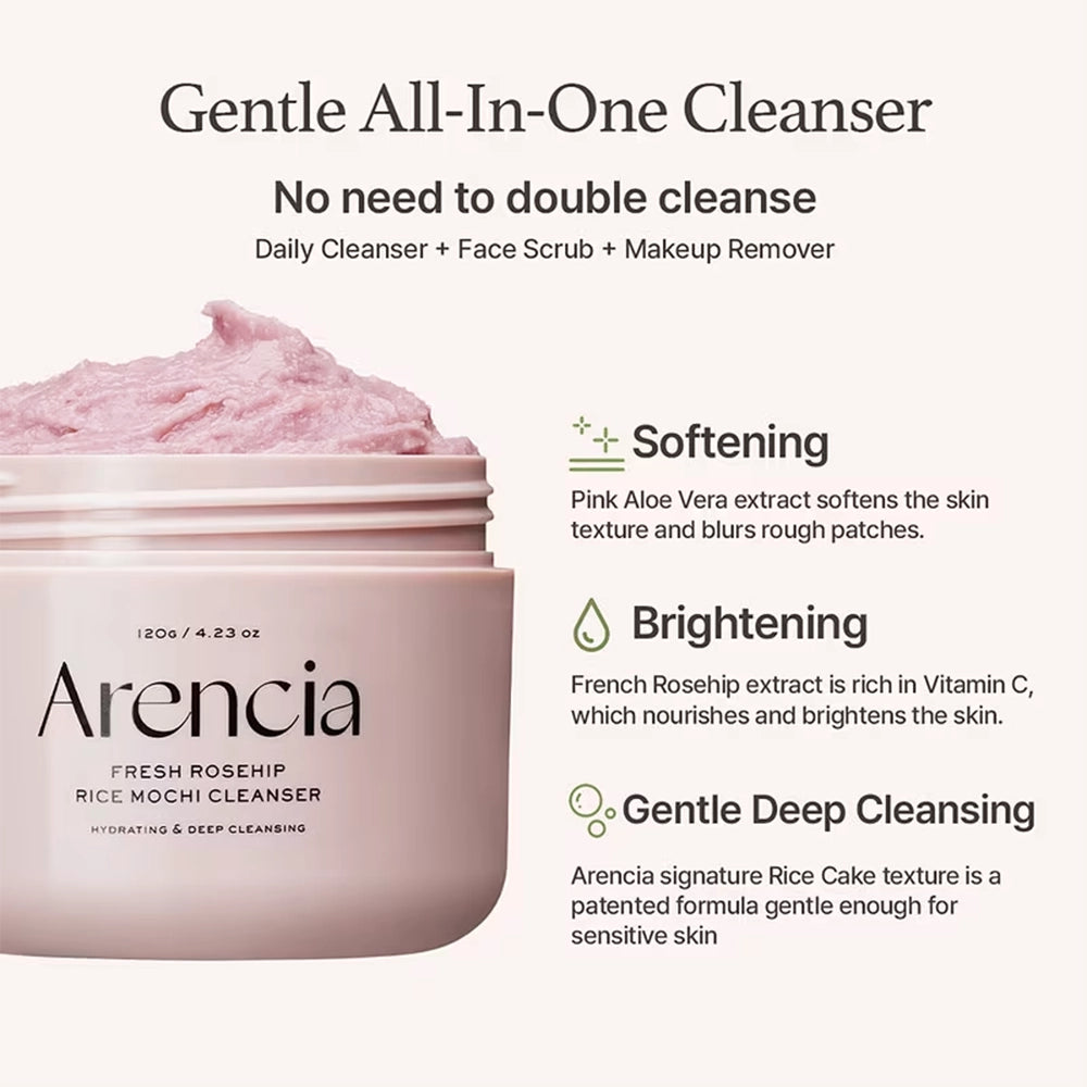 Arencia Fresh Rosehip Rice Mochi Cleanser