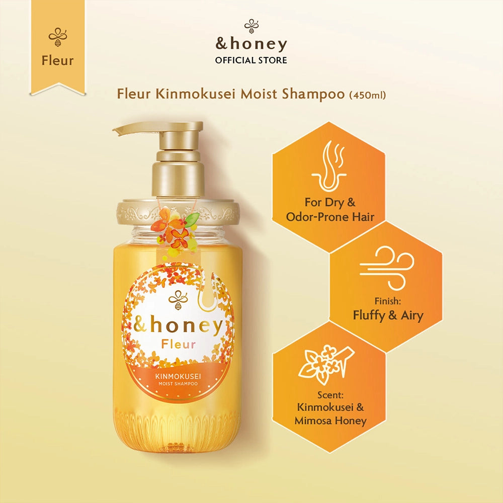 &honey Fleur Kinmokusei Moist Shampoo Step 1.0