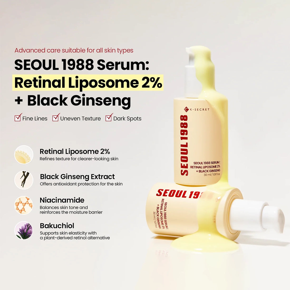 SEOUL 1988 Serum : Retinal Liposome 2% + Black Ginseng