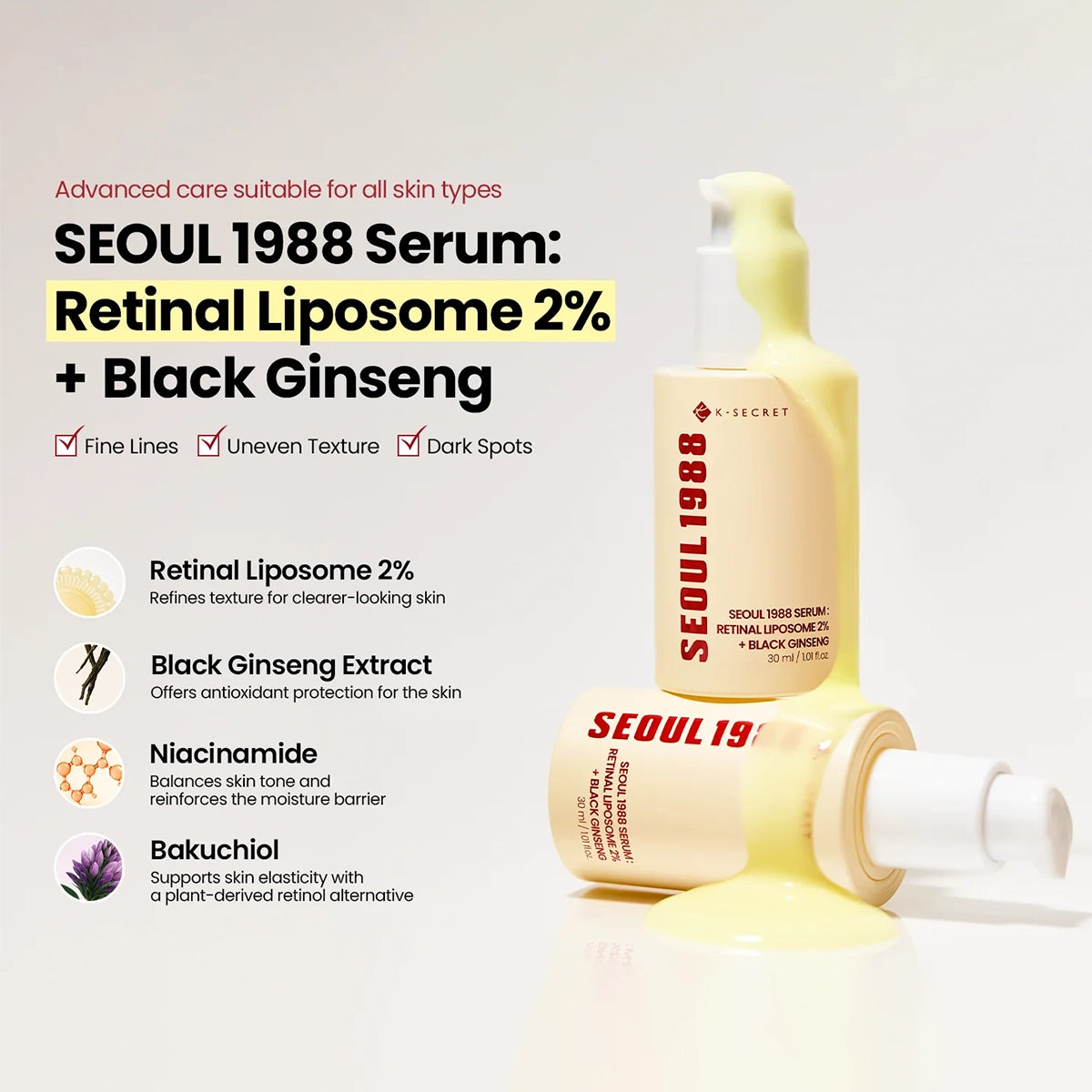 SEOUL 1988 Serum : Retinal Liposome 2% + Black Ginseng