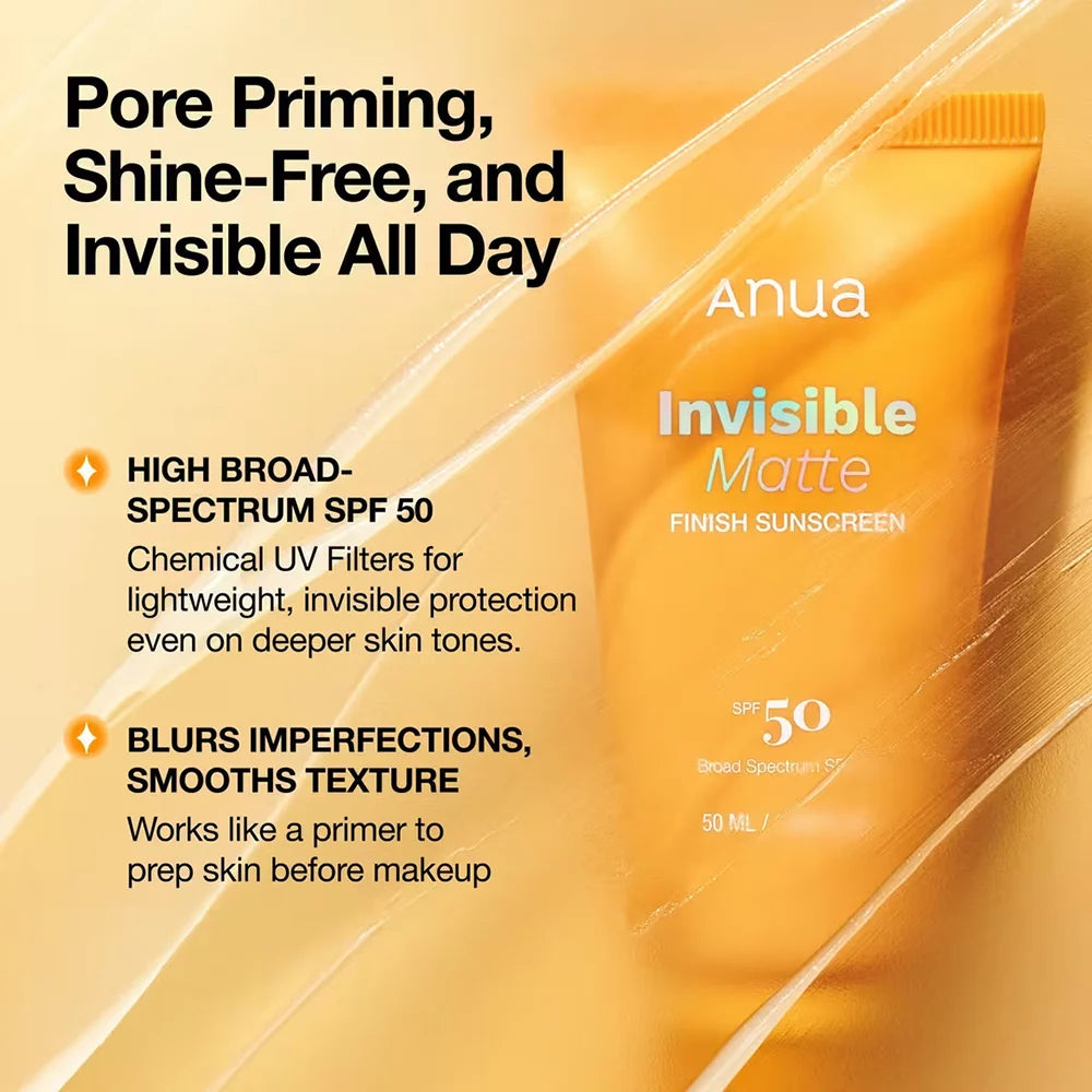 Anua Invisible Matte Finish Sunscreen SPF 50