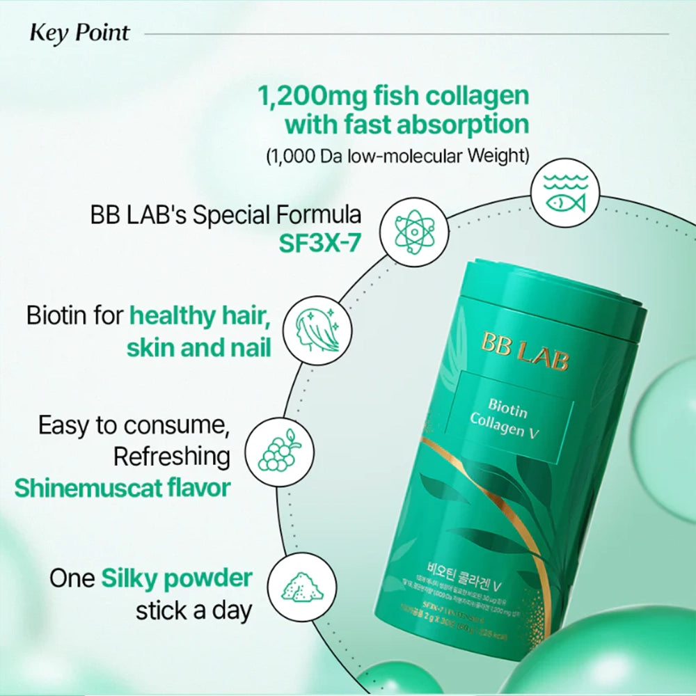 BB Lab Biotin Collagen V - Korean Hair, Skin & Nail Supplements