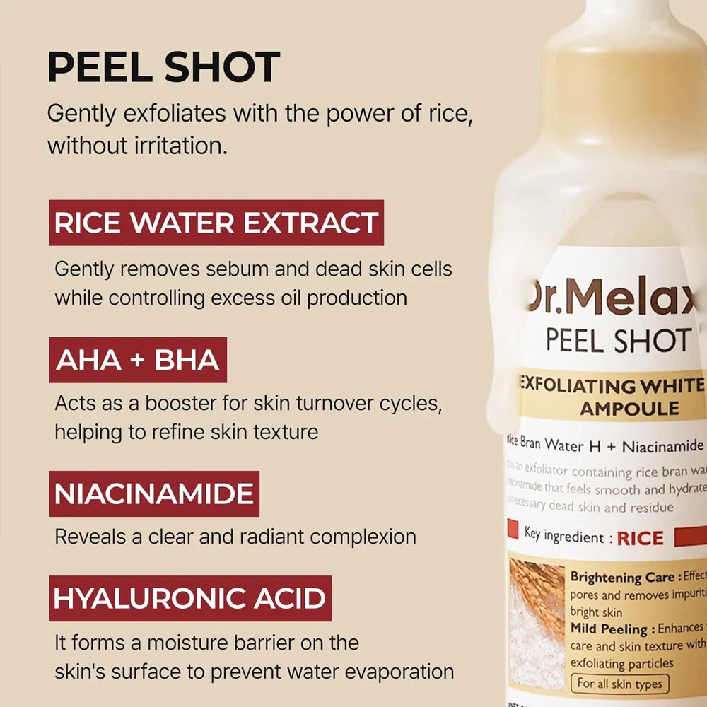 Dr.Melaxin Peel Shot Exfoliating White Rice Ampoule
