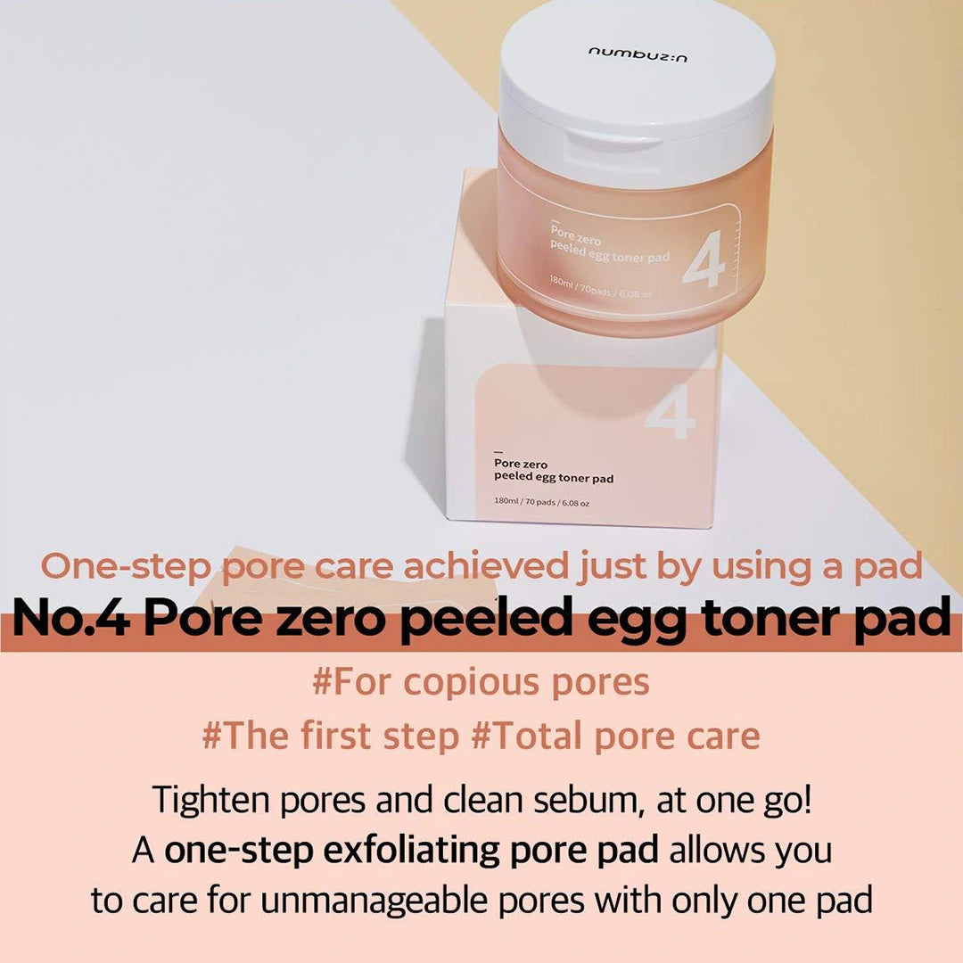 numbuzin Pore Zero Peeled Egg Toner Pads