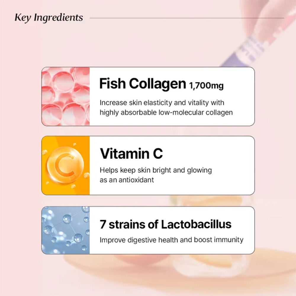 BB Lab Collagen Probiotics - Korean Gut & Skin Supplements - 100g (50 Sticks)