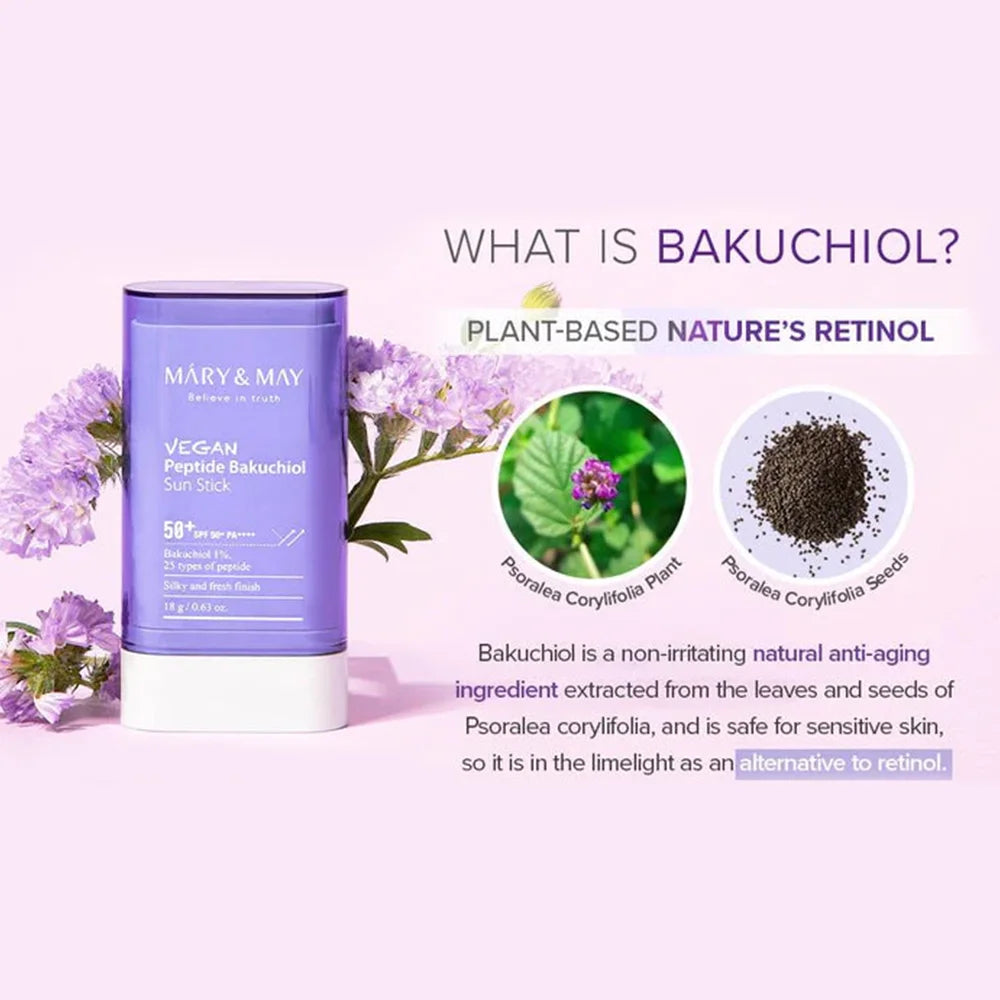 MARY&MAY Vegan Peptide Bakuchiol Sun Stick SPF50+ PA++++