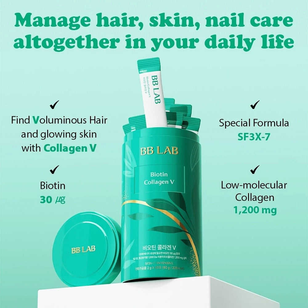 BB Lab Biotin Collagen V - Korean Hair, Skin & Nail Supplements