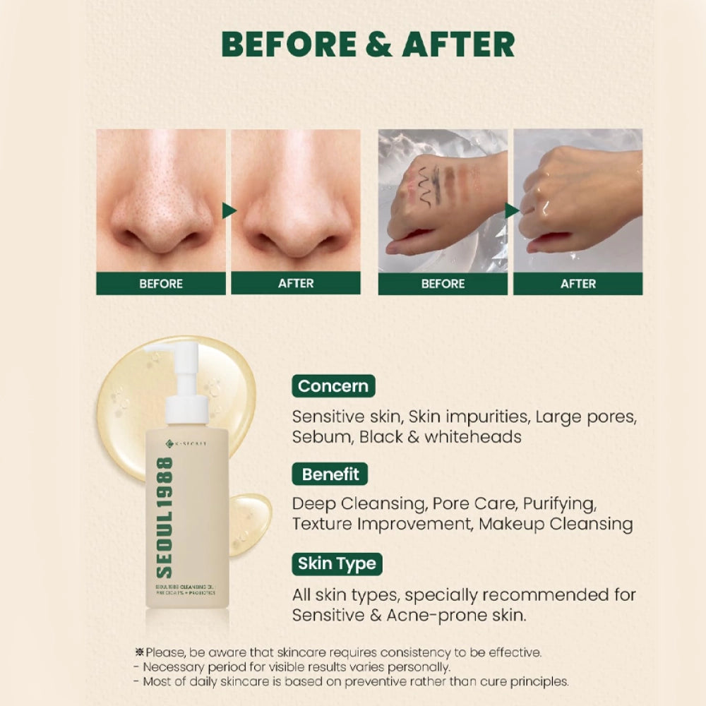 SEOUL 1988 Cleansing Oil : Pine Cica 1% + Probiotics